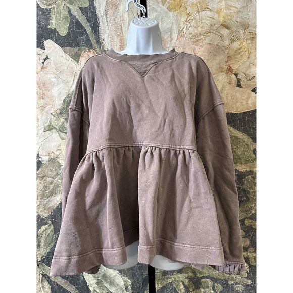 Free People Gray Peplum Sweatshirt - Picture 6 of 8